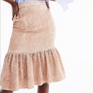 J.Crew Pink / Rose metallic fluted skirt